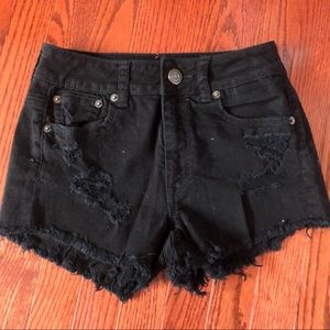 American Eagle Black High Wasted Jena short